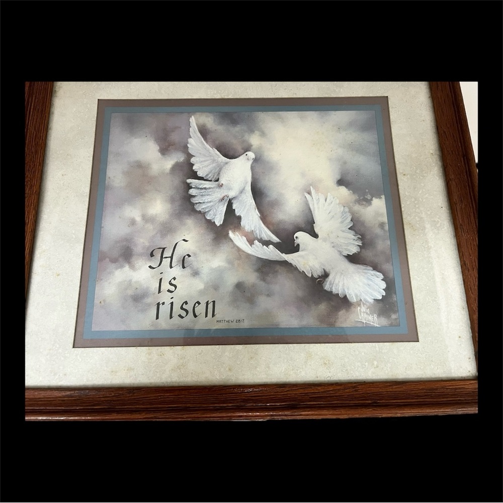 Vintage HOMCO Home Interior “He Is Risen” Matthew 28:7 Picture